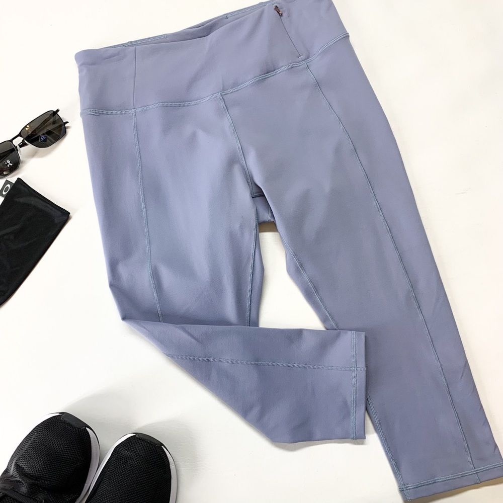 Calia Essential High Rise Capri, Grey Pearl, Mid-Calf Length, Fitted Silouette
